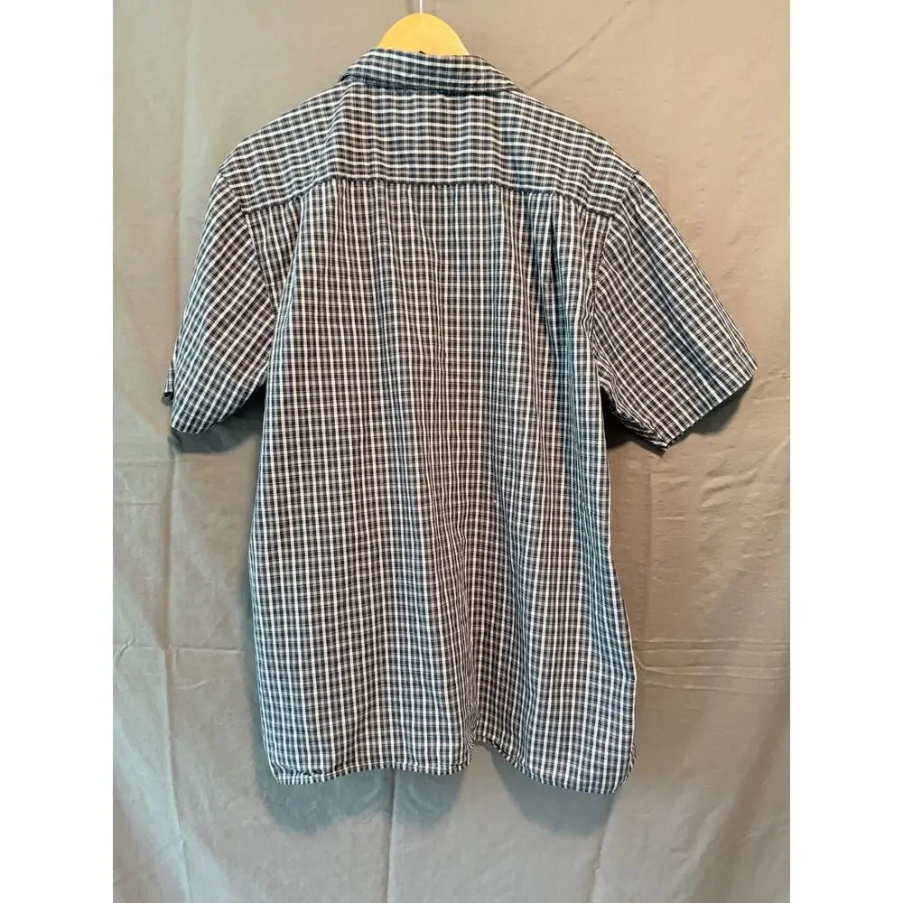 The North Face Men’s Shirt XL Blue Plaid Short Sleeve Cotton Blend Outdoor